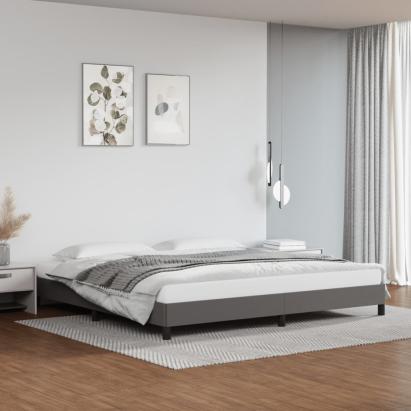 Cadru de pat, gri, 200x200 cm, piele ecologică GartenMobel Dekor