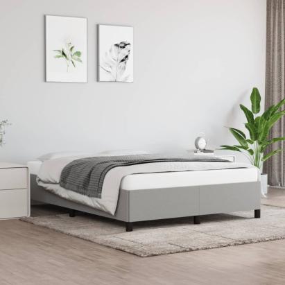 Cadru de pat fără saltea, gri deschis, 140x190 cm, textil GartenMobel Dekor