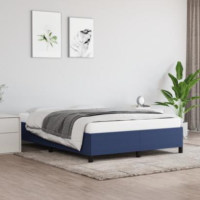 Cadru de pat fără saltea, albastru, 140x190 cm, textil GartenMobel Dekor