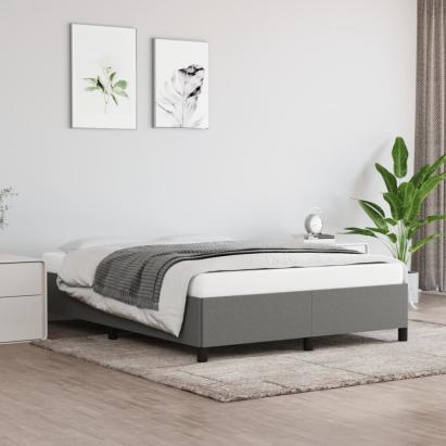 Cadru de pat fără saltea, gri închis, 140x200 cm, textil GartenMobel Dekor