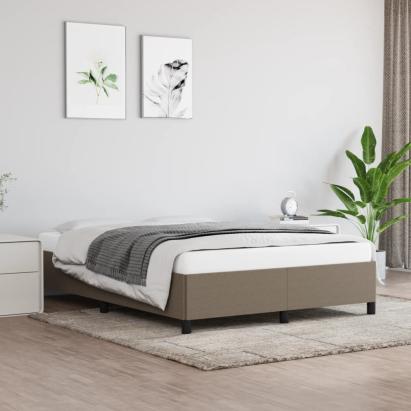 Cadru de pat fără saltea, gri taupe, 140x200 cm, textil GartenMobel Dekor