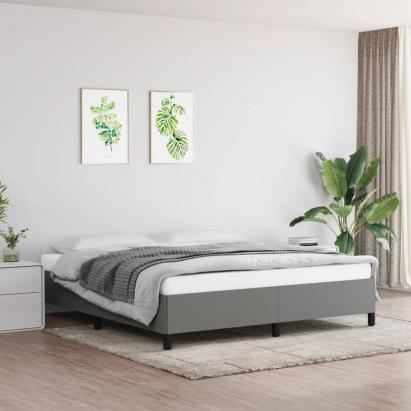 Cadru de pat fără saltea, gri închis, 160x200 cm, textil GartenMobel Dekor