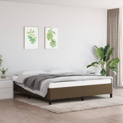 Cadru de pat fără saltea, maro închis, 160x200 cm, textil GartenMobel Dekor