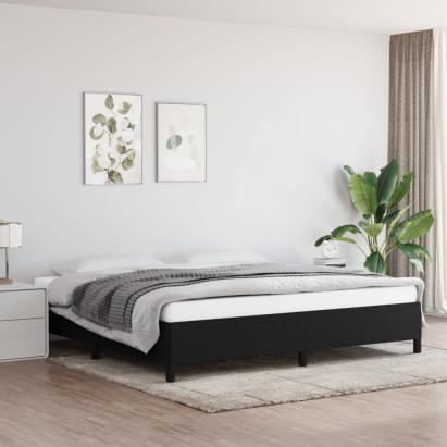 Cadru de pat fără saltea, negru, 200x200 cm, textil GartenMobel Dekor
