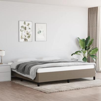 Cadru de pat fără saltea, gri taupe, 200x200 cm, textil GartenMobel Dekor