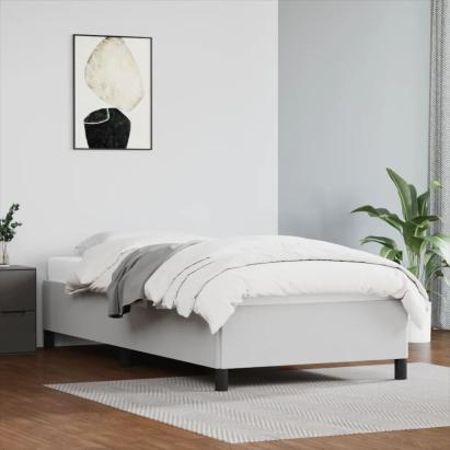 Cadru de pat, alb, 90x190 cm, piele ecologică GartenMobel Dekor