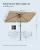 Umbrela de gradina SONGMICS 300x200 cm, UPF 50+, inclinare 30°, maro taupe