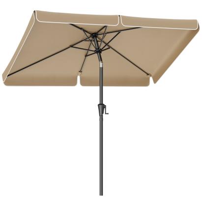 Umbrela de gradina SONGMICS 300x200 cm, UPF 50+, inclinare 30°, maro taupe