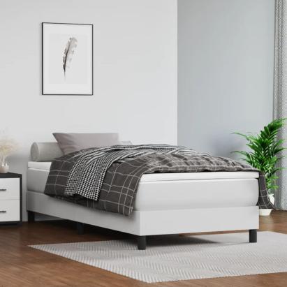 Saltea cu arcuri buzunar, fermitate medie, alb, 80x200x20 cm, piele ecologică GartenMobel Dekor