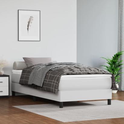 Saltea cu arcuri buzunar, fermitate medie, alb, 90x200x20 cm, piele ecologică GartenMobel Dekor