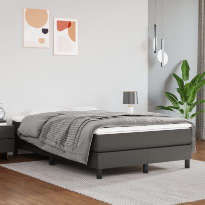 Saltea cu arcuri buzunar, fermitate medie, gri, 120x200x20 cm, piele ecologică GartenMobel Dekor