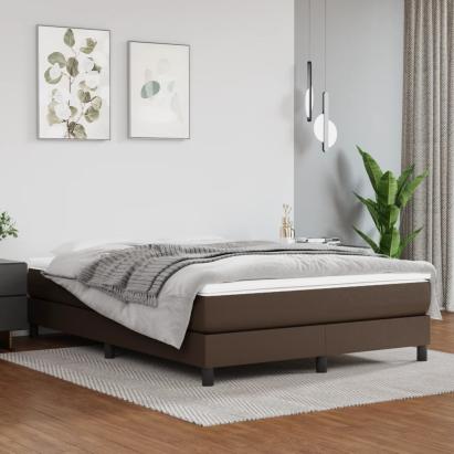 Saltea cu arcuri buzunar, fermitate medie, maro, 140x190x20 cm, piele ecologică GartenMobel Dekor