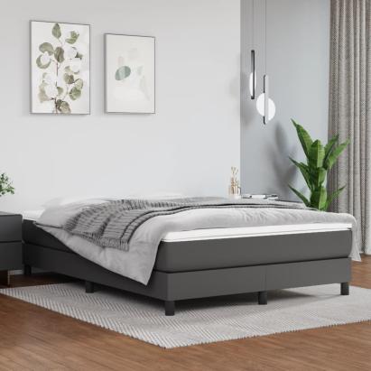 Saltea cu arcuri buzunar, fermitate medie, gri, 140x200x20 cm, piele ecologică GartenMobel Dekor