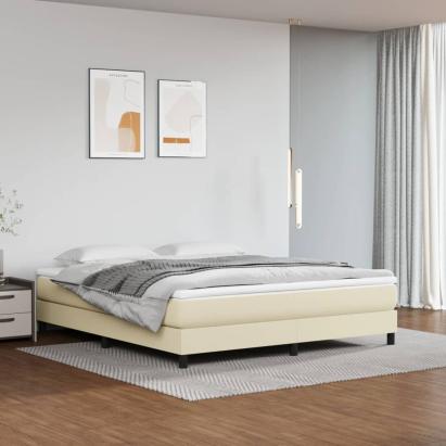 Saltea cu arcuri buzunar, fermitate medie, crem, 160x200x20 cm, piele ecologică GartenMobel Dekor