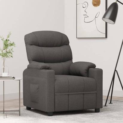 Fotoliu rabatabil, gri închis, material textil GartenMobel Dekor