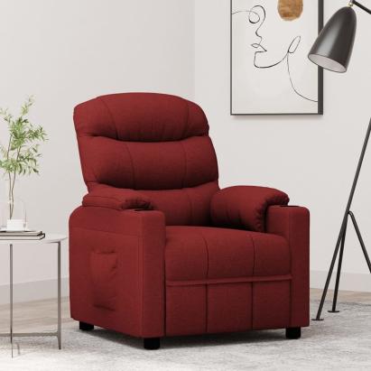 Fotoliu rabatabil, roșu vin, material textil GartenMobel Dekor