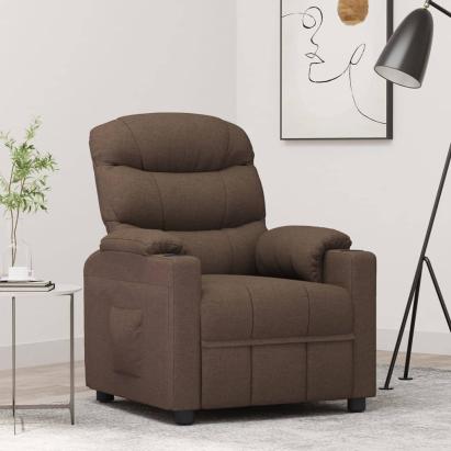 Fotoliu rabatabil, maro, material textil GartenMobel Dekor
