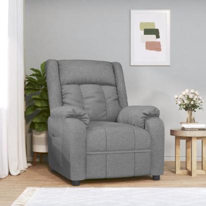 Fotoliu rabatabil, gri deschis, material textil GartenMobel Dekor