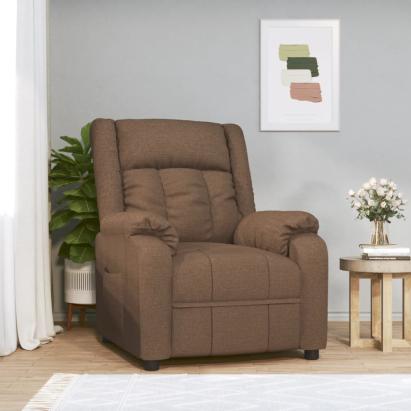 Fotoliu rabatabil, maro, material textil GartenMobel Dekor
