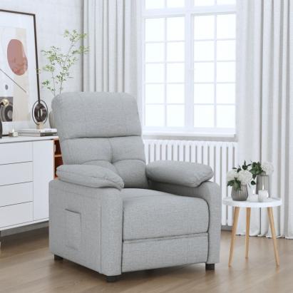 Fotoliu rabatabil, gri deschis, material textil GartenMobel Dekor