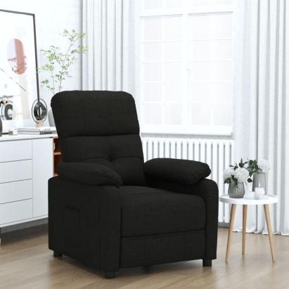 Fotoliu rabatabil, negru, material textil GartenMobel Dekor