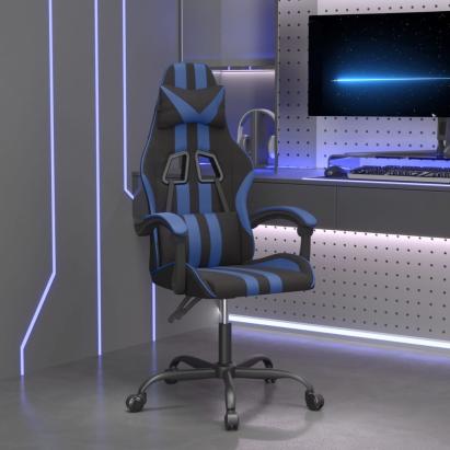 Scaun de gaming pivotant, negru și albastru, piele ecologică GartenMobel Dekor