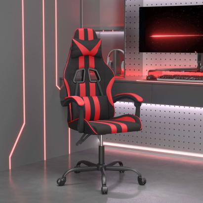 Scaun de gaming pivotant, negru și roșu, piele ecologică GartenMobel Dekor