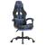 Scaun gaming pivotant/suport picioare negru/albastru piele eco GartenMobel Dekor