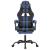 Scaun gaming pivotant/suport picioare negru/albastru piele eco GartenMobel Dekor
