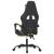 Scaun de gaming pivotant/suport picioare negru/auriu piele eco GartenMobel Dekor