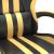 Scaun de gaming pivotant/suport picioare negru/auriu piele eco GartenMobel Dekor