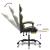 Scaun de gaming pivotant/suport picioare negru/auriu piele eco GartenMobel Dekor