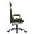 Scaun de gaming pivotant/suport picioare negru/auriu piele eco GartenMobel Dekor