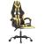 Scaun de gaming pivotant/suport picioare negru/auriu piele eco GartenMobel Dekor