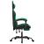 Scaun de gaming pivotant/suport picioare negru/verde piele eco GartenMobel Dekor