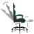 Scaun de gaming pivotant/suport picioare negru/verde piele eco GartenMobel Dekor