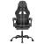 Scaun de gaming pivotant/suport picioare negru/gri piele eco GartenMobel Dekor