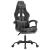 Scaun de gaming pivotant/suport picioare negru/gri piele eco GartenMobel Dekor