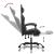 Scaun de gaming pivotant/suport picioare negru/gri piele eco GartenMobel Dekor