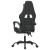 Scaun de gaming pivotant/suport picioare negru/gri piele eco GartenMobel Dekor