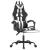 Scaun gaming pivotant/suport picioare negru/alb piele eco GartenMobel Dekor
