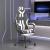 Scaun gaming pivotant/suport picioare negru/alb piele eco GartenMobel Dekor