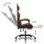 Scaun de gaming pivotant/suport picioare negru/oranj piele eco GartenMobel Dekor