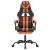 Scaun de gaming pivotant/suport picioare negru/oranj piele eco GartenMobel Dekor