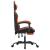 Scaun de gaming pivotant/suport picioare negru/oranj piele eco GartenMobel Dekor