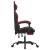 Scaun gaming pivotant/suport picioare negru/roșu vin piele eco GartenMobel Dekor