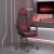 Scaun gaming pivotant/suport picioare negru/roșu vin piele eco GartenMobel Dekor
