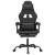 Scaun de gaming pivotant/suport picioare negru piele ecologică GartenMobel Dekor