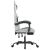 Scaun de gaming pivotant cu suport picioare alb&negru piele eco GartenMobel Dekor