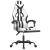 Scaun de gaming pivotant cu suport picioare alb&negru piele eco GartenMobel Dekor